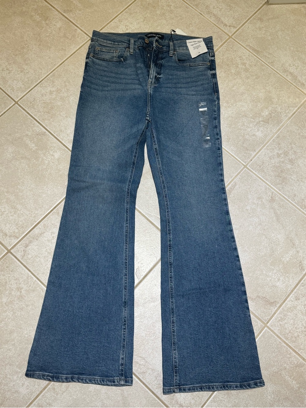Calvin Klein Dark High-Rise Flare Jeans - Women